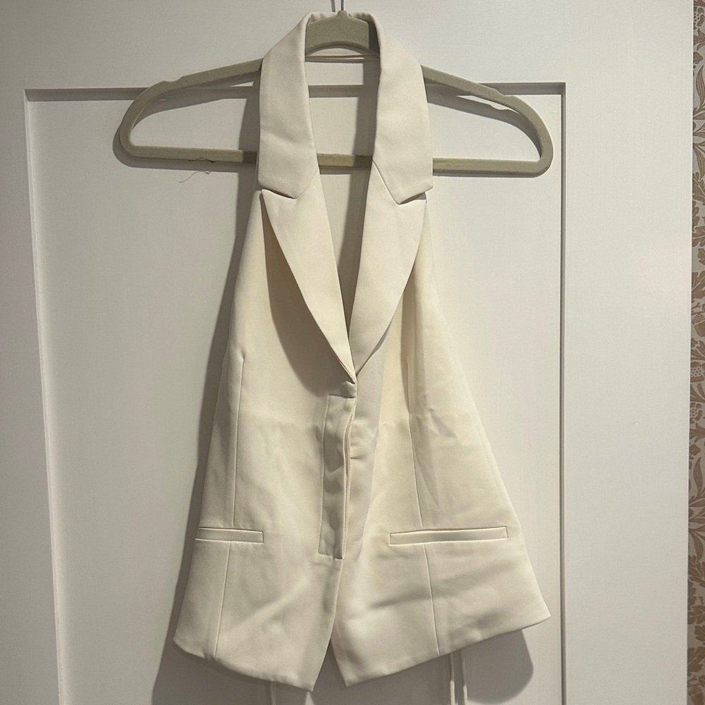 NWT DISSH Elegant Cream Women's Halter Vest, backless